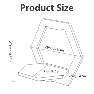 Hexagonal Harmony: Set of 3 Punch-Free Wall Shelve-2