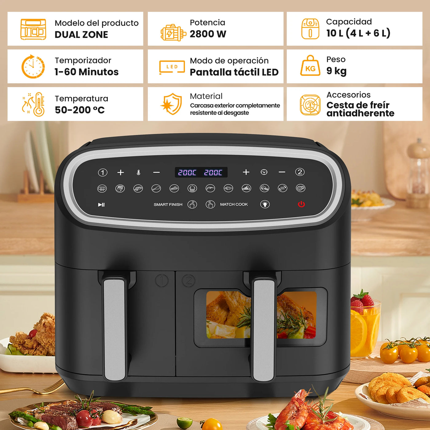 Freidora de aire inteligente AirChef Tower 10X