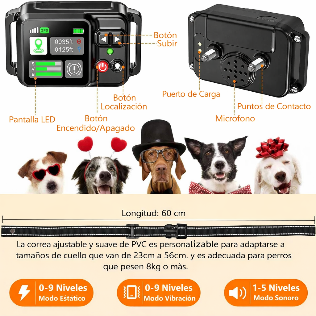 Sistema de cercado inalámbrico GPS para perros