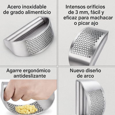 Prensa de ajo y jengibre de acero inoxidable