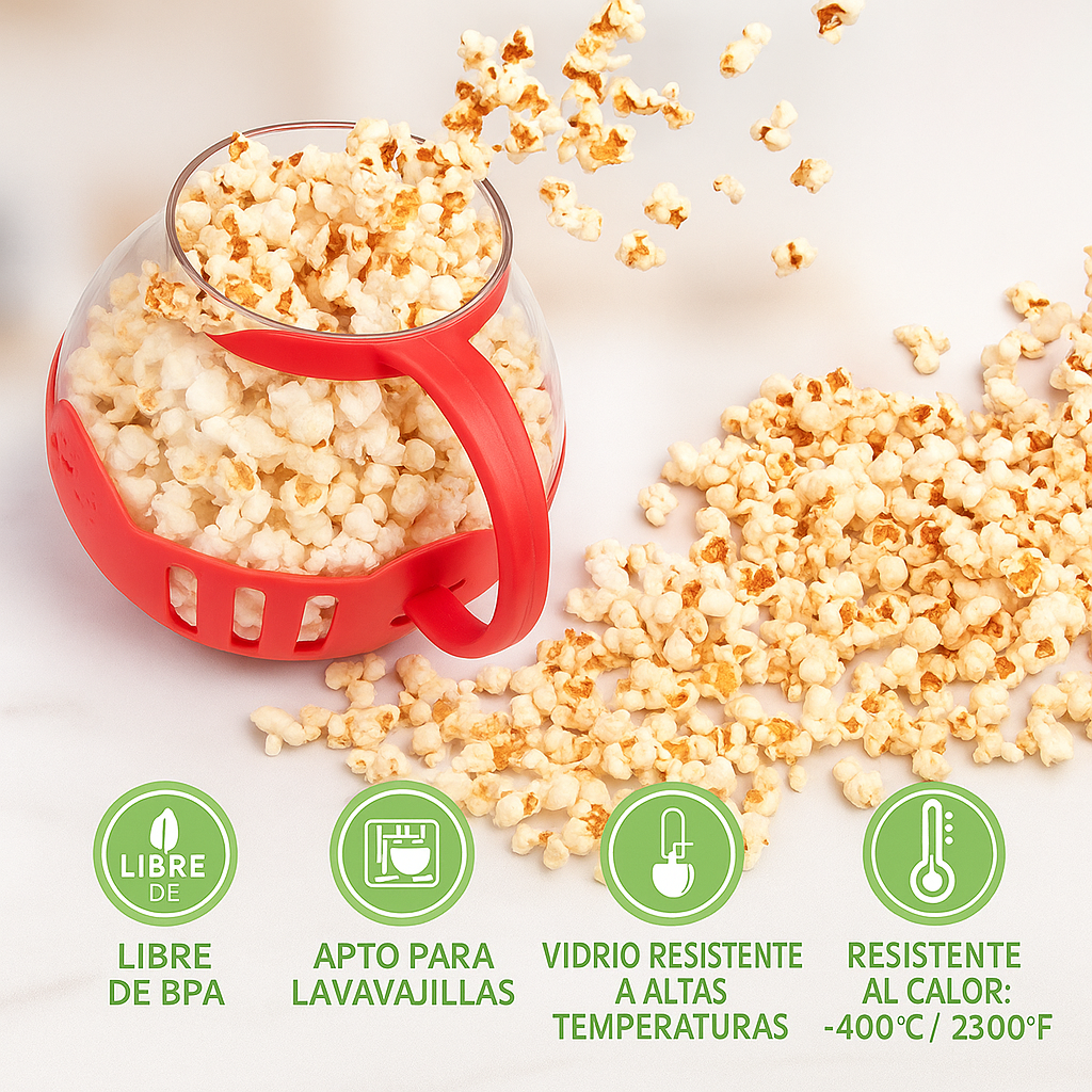 Máquina de palomitas de maíz de vidrio para microondas