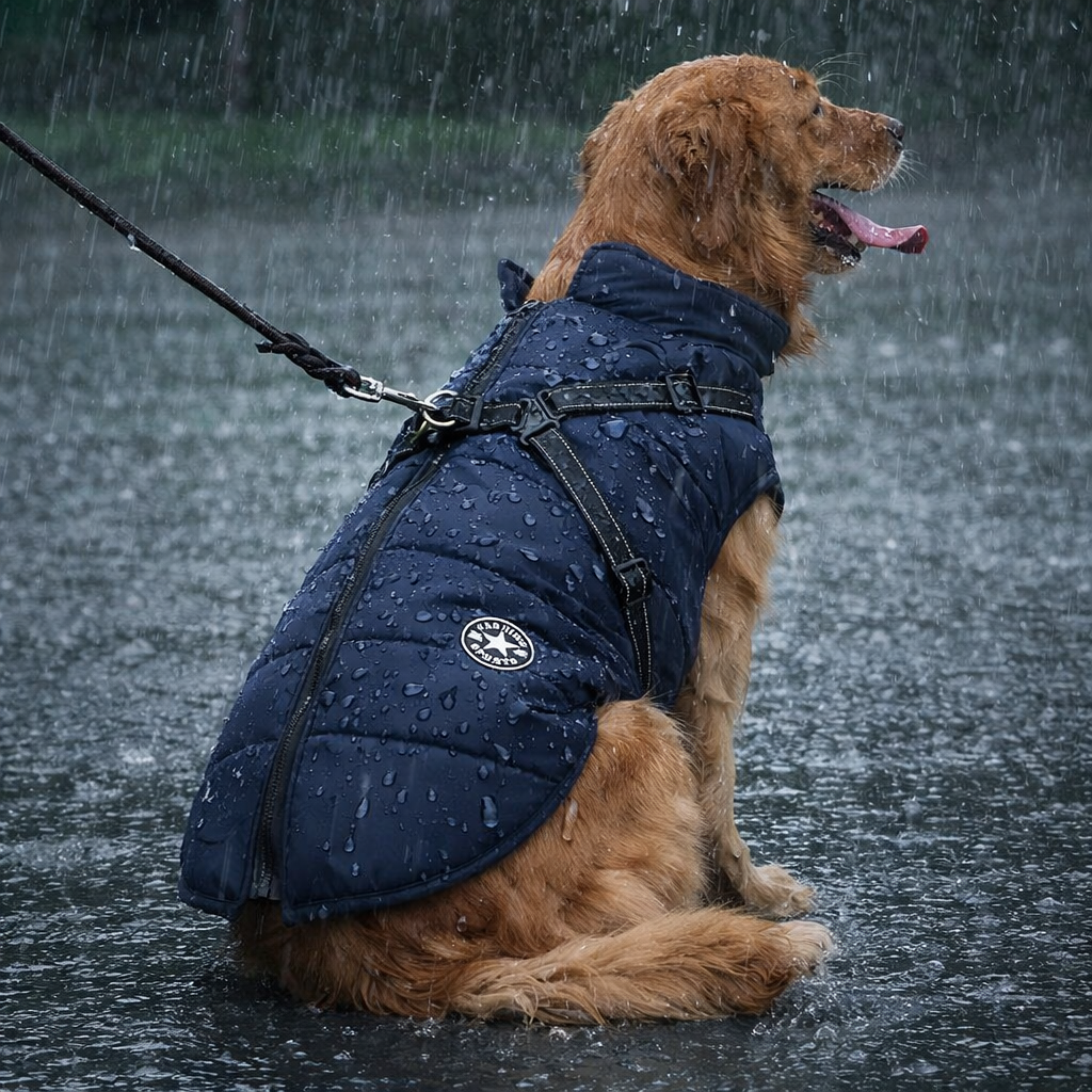 Chaqueta impermeable con arnés integrado