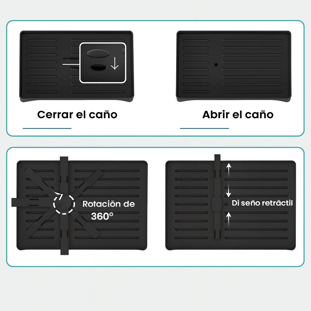 Escurridor Giratorio 360° de 2 Niveles con Drenaje Inteligente