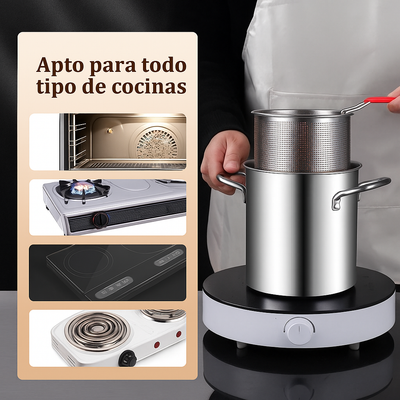 Freidora multiusos de acero inoxidable