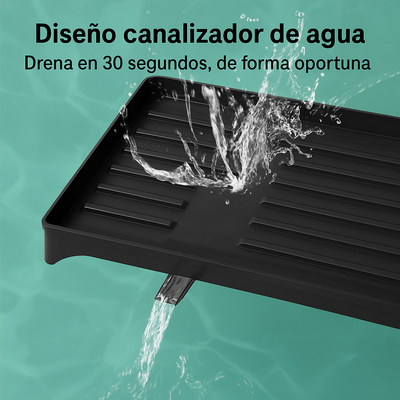 Escurridor Giratorio 360° de 2 Niveles con Drenaje Inteligente