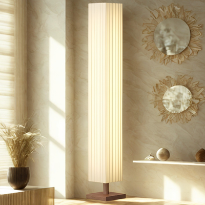 Lámpara de pie plisada ,  luz cálida, moderna, envolvente y elegante
