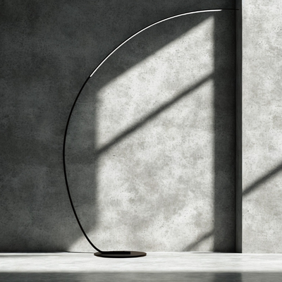 Lámpara arco LED minimalista, luz escultural, regulable, moderna y envolvente