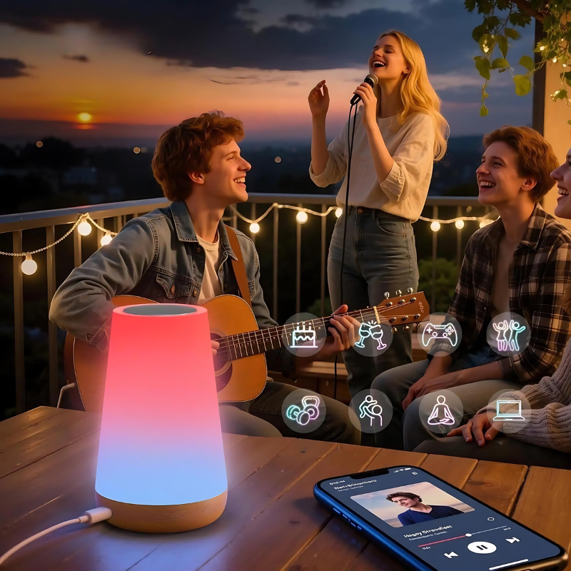 Lámpara Inteligente RGB · Iluminación Premium para Bienestar en Casa