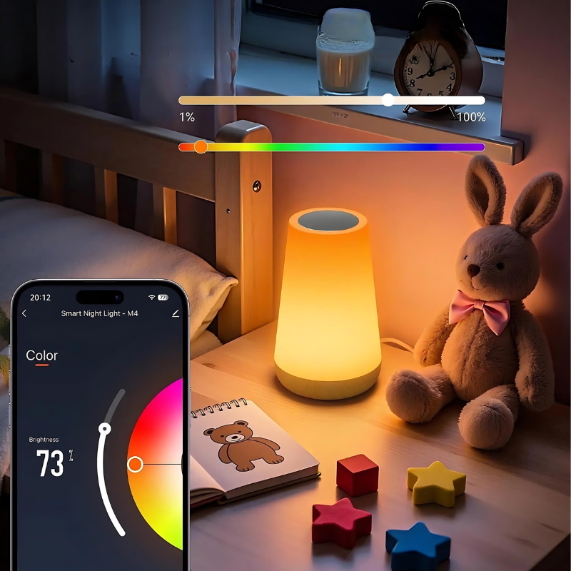 Lámpara Inteligente RGB · Iluminación Premium para Bienestar en Casa