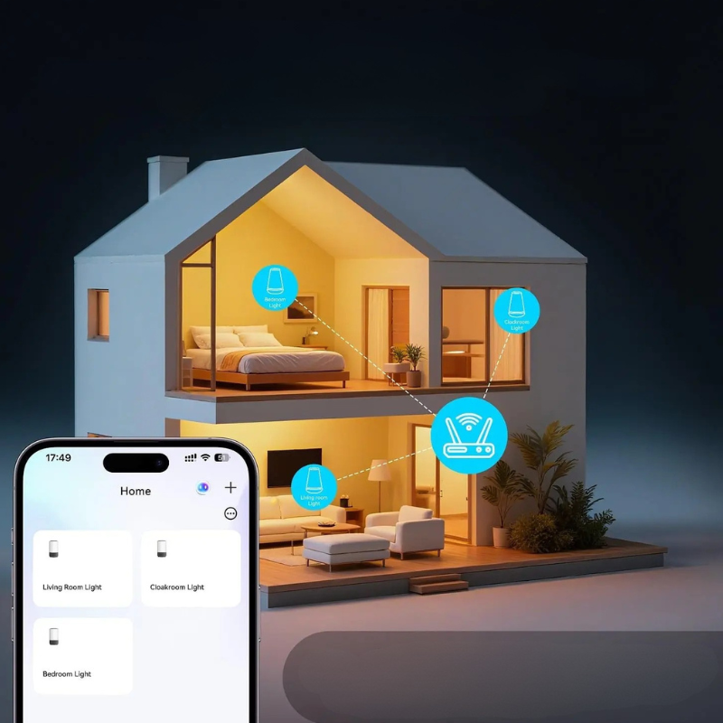 Lámpara Inteligente RGB · Iluminación Premium para Bienestar en Casa