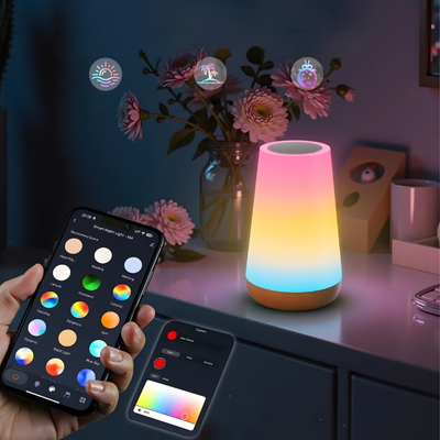Lámpara Inteligente RGB · Iluminación Premium para Bienestar en Casa
