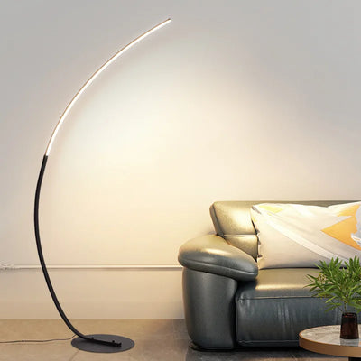 Lámpara arco LED minimalista, luz escultural, regulable, moderna y envolvente