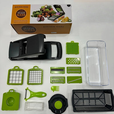 VeggiePro 7 en 1 – Cortador y Rallador Multifuncional
