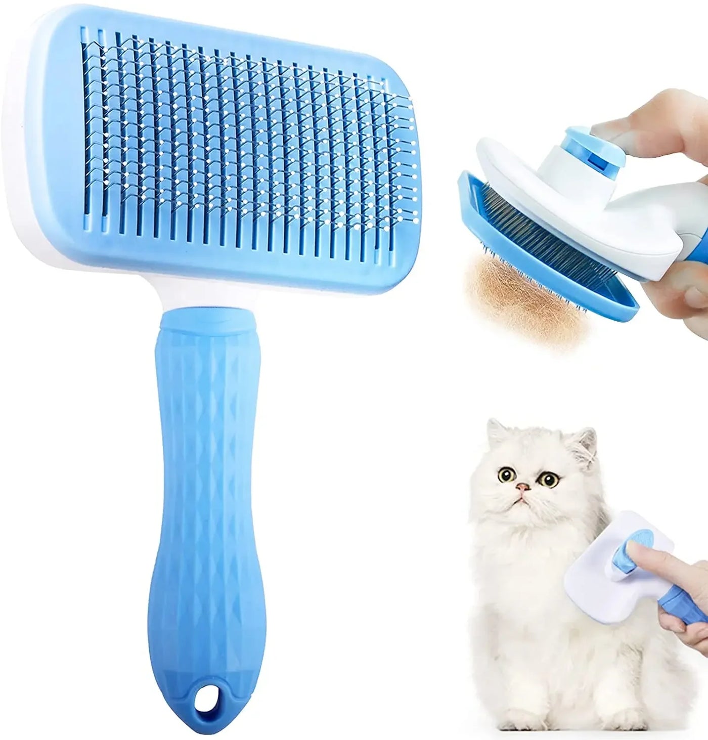 SoftCare™ – Cepillo Autolimpiante de Acero Inoxidable para Mascotas