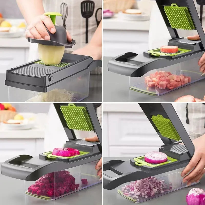 VeggiePro 7 en 1 – Cortador y Rallador Multifuncional